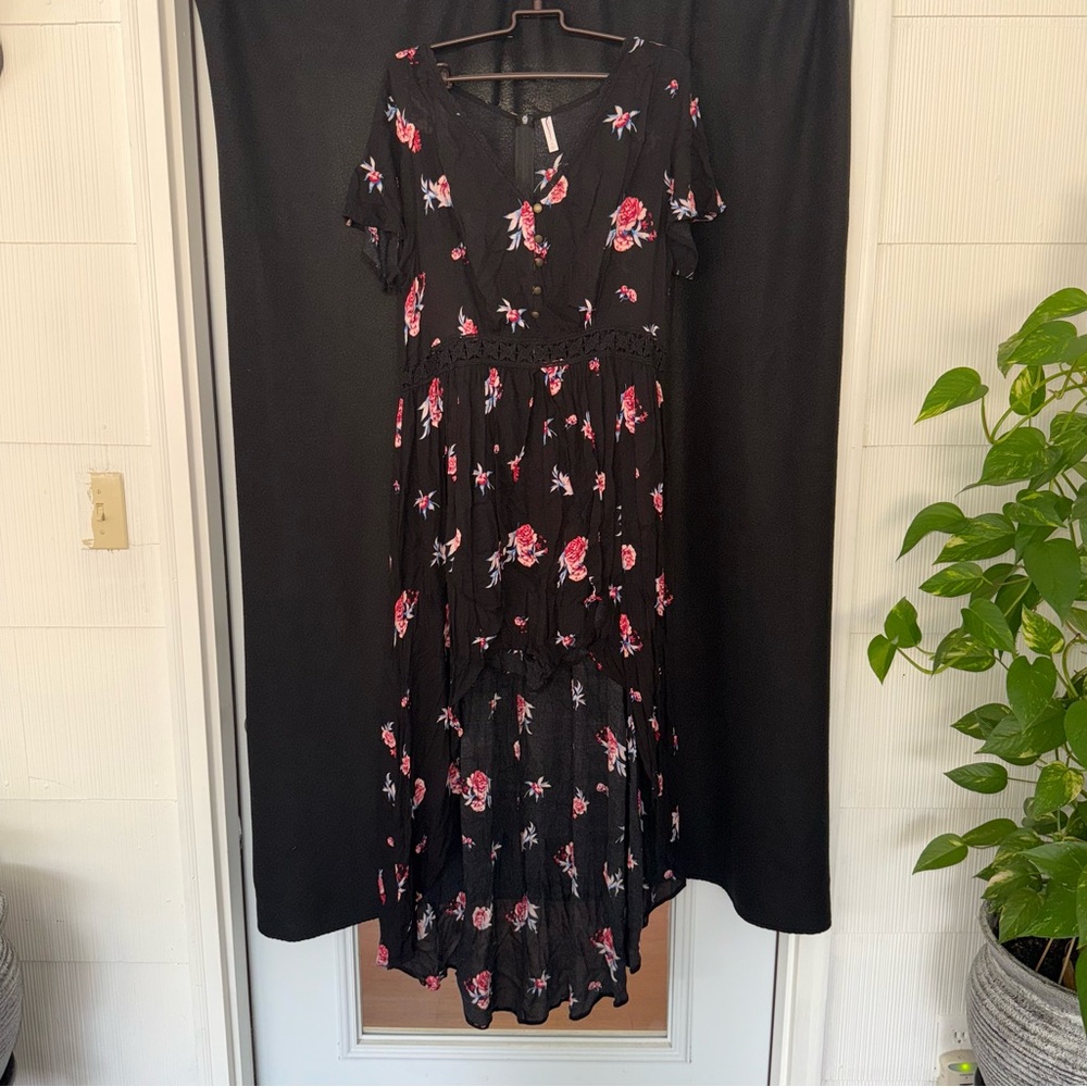 Floral Black romper dress